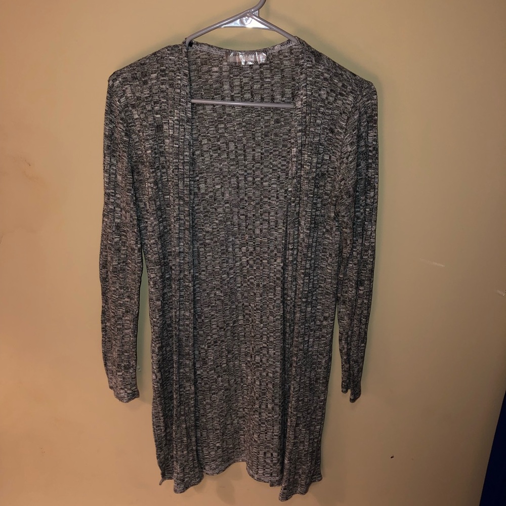 long grey cardigan